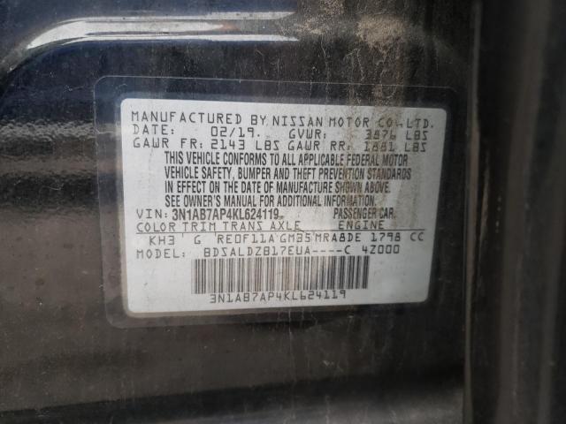 Photo 9 VIN: 3N1AB7AP4KL624119 - NISSAN SENTRA S 