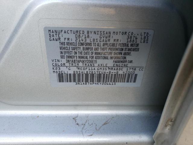 Photo 11 VIN: 3N1AB7AP4KY206615 - NISSAN SENTRA 