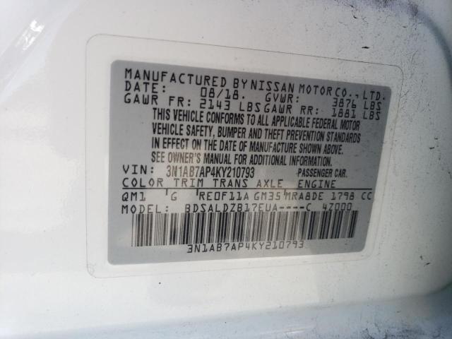 Photo 12 VIN: 3N1AB7AP4KY210793 - NISSAN SENTRA S 