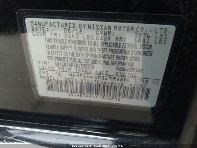 Photo 8 VIN: 3N1AB7AP4KY220238 - NISSAN SENTRA 