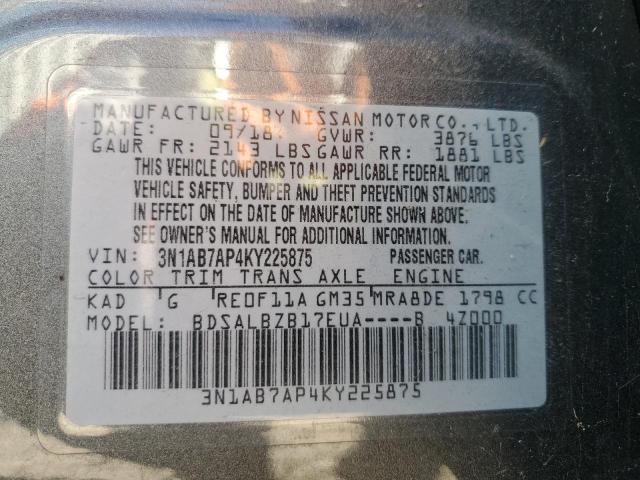 Photo 11 VIN: 3N1AB7AP4KY225875 - NISSAN SENTRA S 