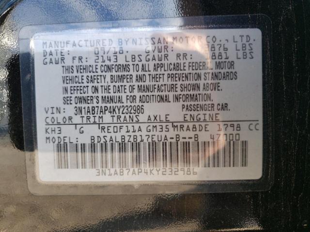 Photo 11 VIN: 3N1AB7AP4KY232986 - NISSAN SENTRA 