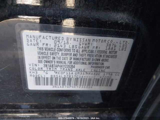 Photo 8 VIN: 3N1AB7AP4KY235354 - NISSAN SENTRA 