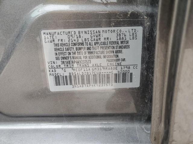 Photo 11 VIN: 3N1AB7AP4KY237573 - NISSAN SENTRA 