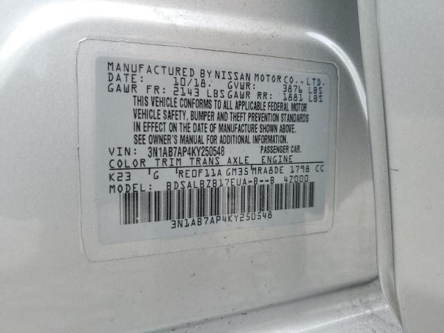 Photo 11 VIN: 3N1AB7AP4KY250548 - NISSAN SENTRA S 