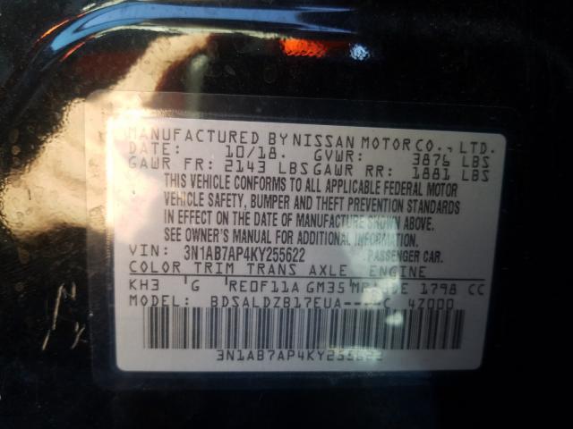 Photo 9 VIN: 3N1AB7AP4KY255622 - NISSAN SENTRA S 