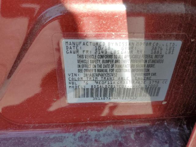 Photo 11 VIN: 3N1AB7AP4KY257452 - NISSAN SENTRA S 