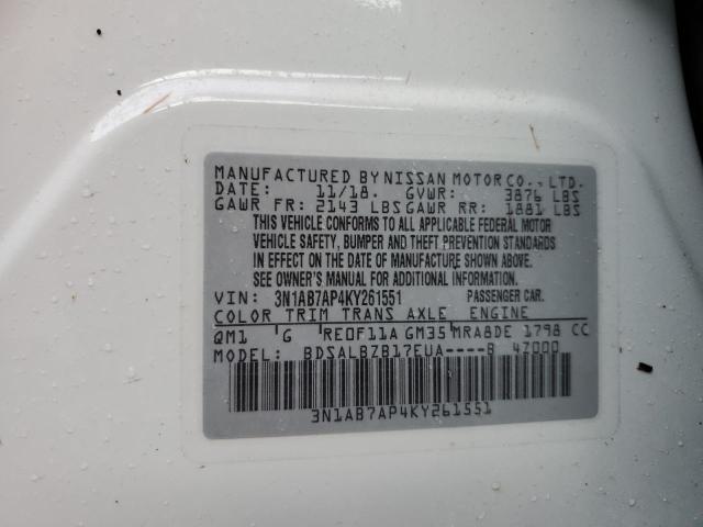 Photo 12 VIN: 3N1AB7AP4KY261551 - NISSAN SENTRA S 