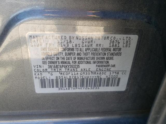 Photo 11 VIN: 3N1AB7AP4KY263235 - NISSAN SENTRA S 