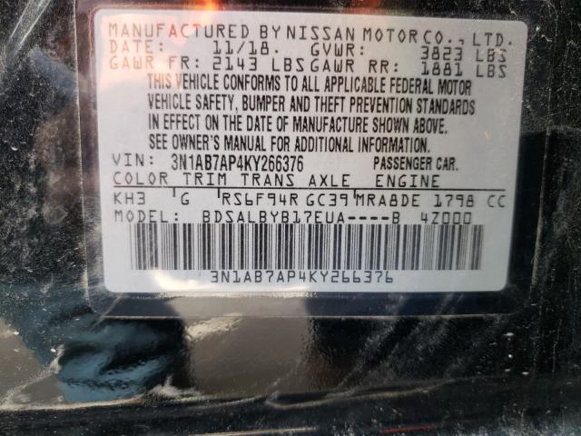 Photo 9 VIN: 3N1AB7AP4KY266376 - NISSAN SENTRA S 