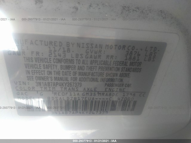 Photo 8 VIN: 3N1AB7AP4KY267379 - NISSAN SENTRA 