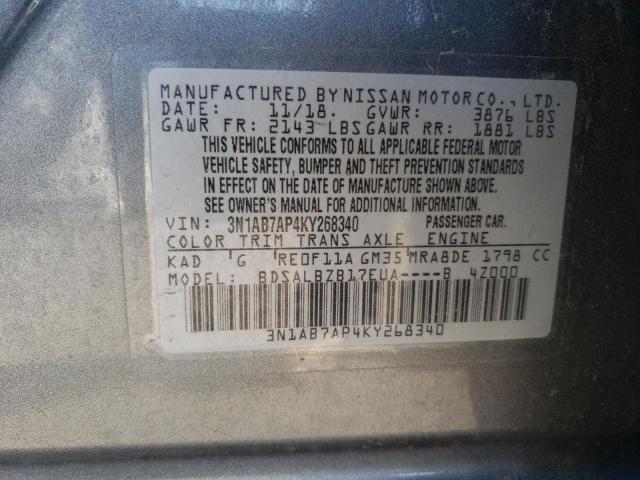 Photo 11 VIN: 3N1AB7AP4KY268340 - NISSAN SENTRA S 