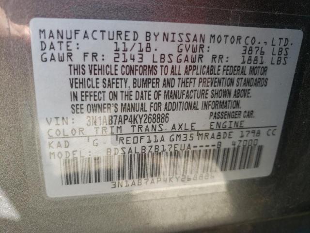 Photo 11 VIN: 3N1AB7AP4KY268886 - NISSAN SENTRA S 