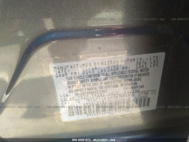 Photo 8 VIN: 3N1AB7AP4KY272940 - NISSAN SENTRA 