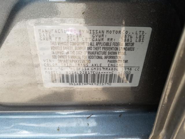 Photo 9 VIN: 3N1AB7AP4KY275790 - NISSAN SENTRA S 