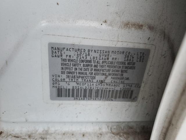 Photo 12 VIN: 3N1AB7AP4KY277006 - NISSAN SENTRA S 