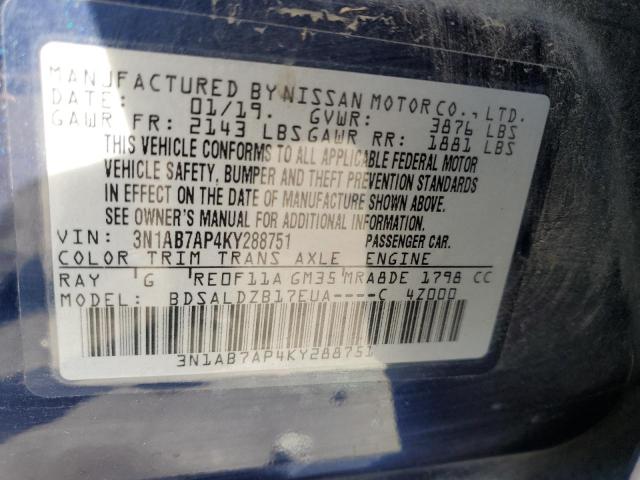 Photo 11 VIN: 3N1AB7AP4KY288751 - NISSAN SENTRA 