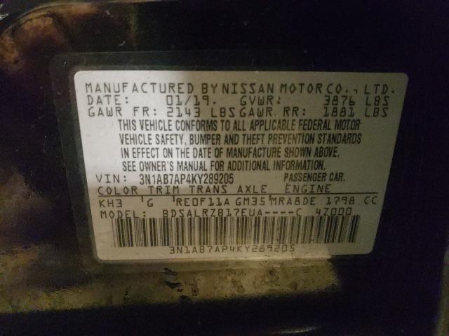 Photo 9 VIN: 3N1AB7AP4KY289205 - NISSAN SENTRA S 