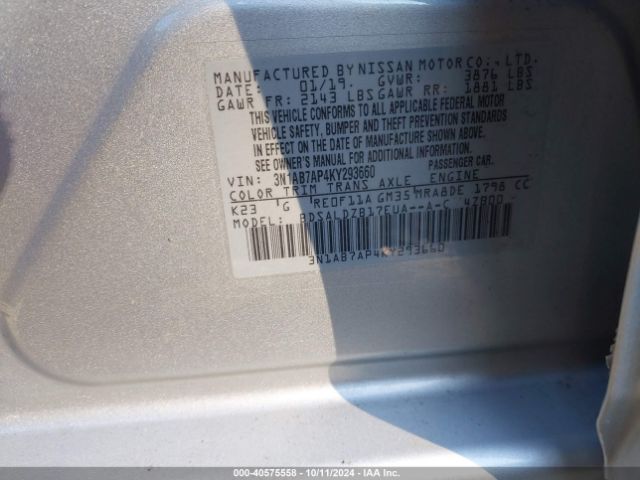 Photo 8 VIN: 3N1AB7AP4KY293660 - NISSAN SENTRA 