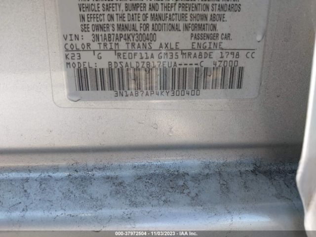 Photo 8 VIN: 3N1AB7AP4KY300400 - NISSAN SENTRA 