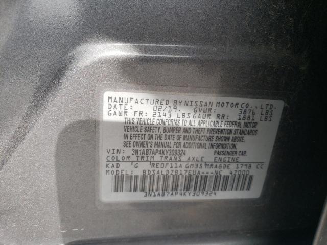 Photo 12 VIN: 3N1AB7AP4KY309324 - NISSAN SENTRA 