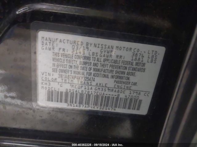 Photo 8 VIN: 3N1AB7AP4KY325474 - NISSAN SENTRA 