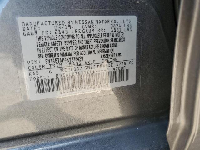 Photo 11 VIN: 3N1AB7AP4KY326429 - NISSAN SENTRA S 