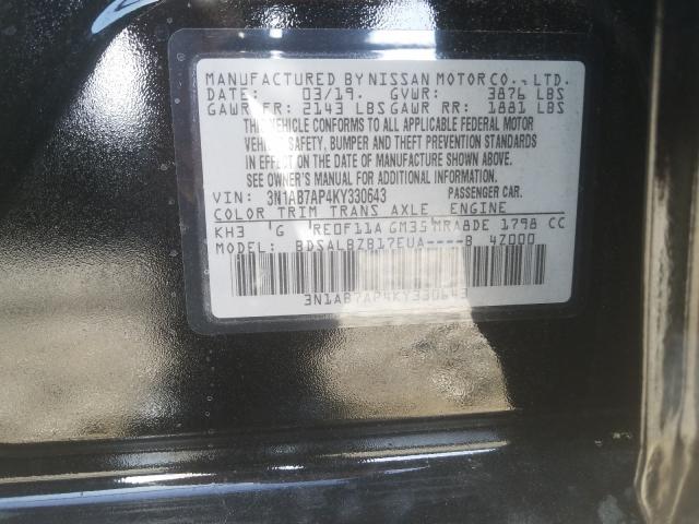 Photo 9 VIN: 3N1AB7AP4KY330643 - NISSAN SENTRA S 