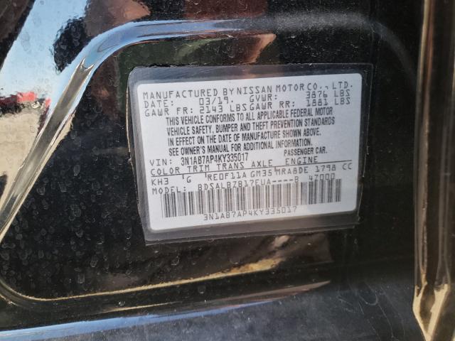 Photo 9 VIN: 3N1AB7AP4KY335017 - NISSAN SENTRA S 