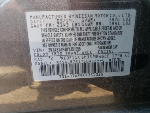 Photo 12 VIN: 3N1AB7AP4KY351055 - NISSAN SENTRA 