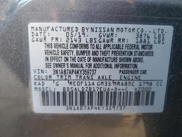 Photo 11 VIN: 3N1AB7AP4KY359737 - NISSAN SENTRA 