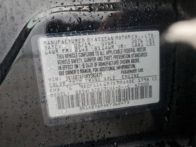 Photo 11 VIN: 3N1AB7AP4KY362475 - NISSAN SENTRA 