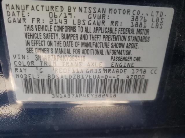 Photo 9 VIN: 3N1AB7AP4KY382418 - NISSAN SENTRA S 