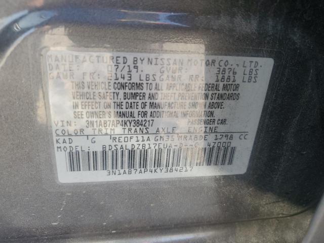 Photo 11 VIN: 3N1AB7AP4KY384217 - NISSAN SENTRA 