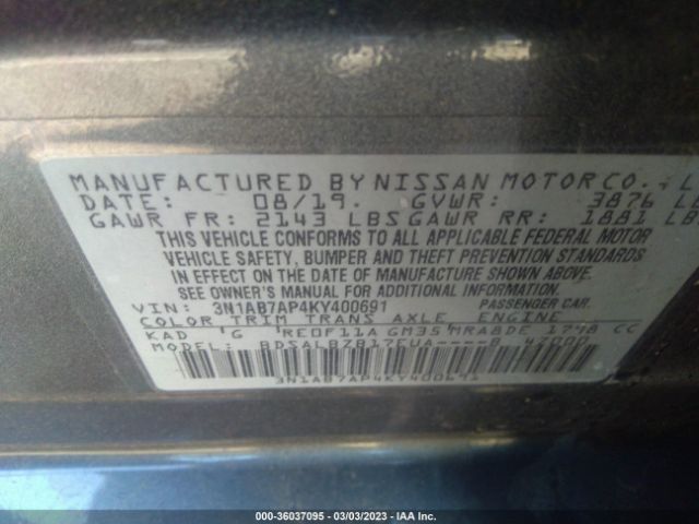 Photo 8 VIN: 3N1AB7AP4KY400691 - NISSAN SENTRA 