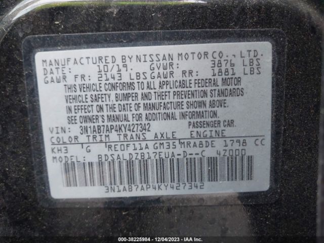 Photo 8 VIN: 3N1AB7AP4KY427342 - NISSAN SENTRA 