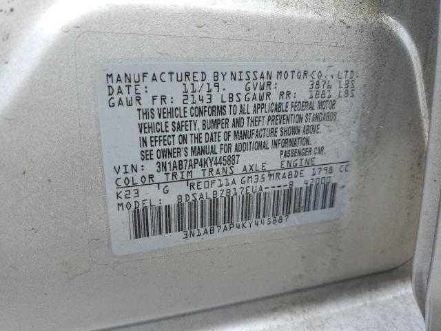 Photo 9 VIN: 3N1AB7AP4KY445887 - NISSAN SENTRA S 