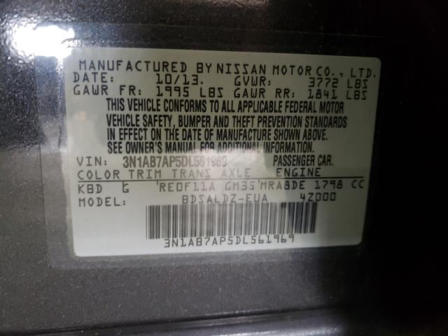 Photo 9 VIN: 3N1AB7AP5DL561969 - NISSAN SENTRA 