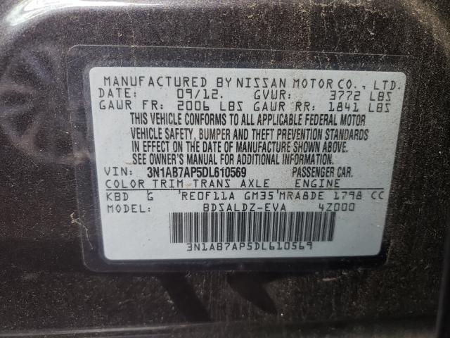 Photo 9 VIN: 3N1AB7AP5DL610569 - NISSAN SENTRA S 