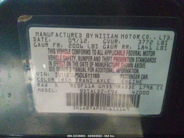 Photo 8 VIN: 3N1AB7AP5DL611169 - NISSAN SENTRA 