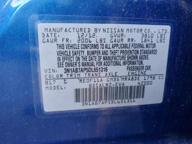 Photo 12 VIN: 3N1AB7AP5DL651316 - NISSAN SENTRA S 