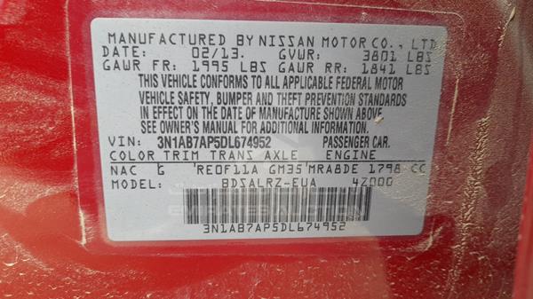 Photo 3 VIN: 3N1AB7AP5DL674952 - NISSAN SENTRA 