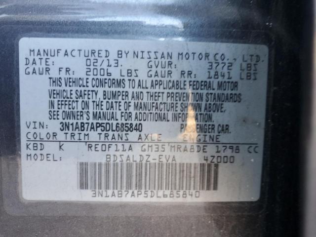 Photo 9 VIN: 3N1AB7AP5DL685840 - NISSAN SENTRA S 