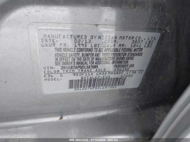 Photo 8 VIN: 3N1AB7AP5DL687085 - NISSAN SENTRA 