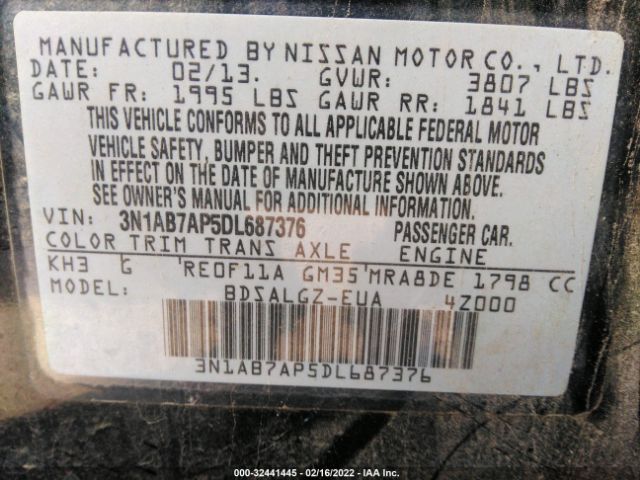 Photo 8 VIN: 3N1AB7AP5DL687376 - NISSAN SENTRA 