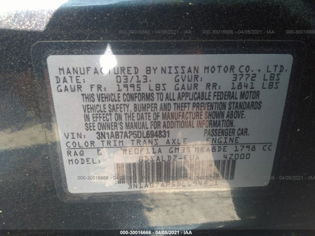 Photo 8 VIN: 3N1AB7AP5DL694831 - NISSAN SENTRA 