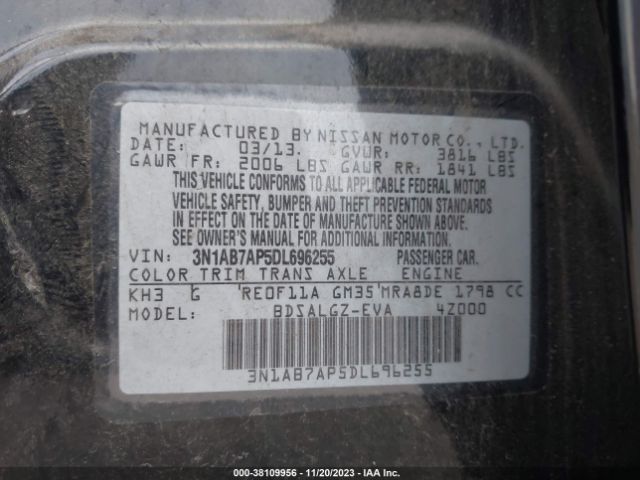 Photo 8 VIN: 3N1AB7AP5DL696255 - NISSAN SENTRA 