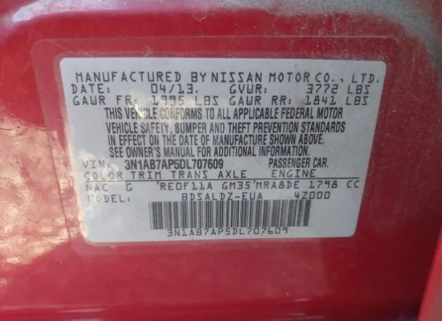 Photo 8 VIN: 3N1AB7AP5DL707609 - NISSAN SENTRA 