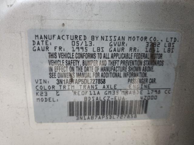 Photo 9 VIN: 3N1AB7AP5DL727858 - NISSAN SENTRA S 