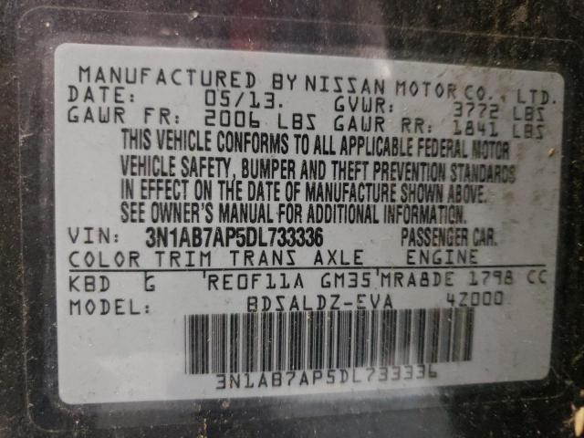 Photo 9 VIN: 3N1AB7AP5DL733336 - NISSAN SENTRA S 